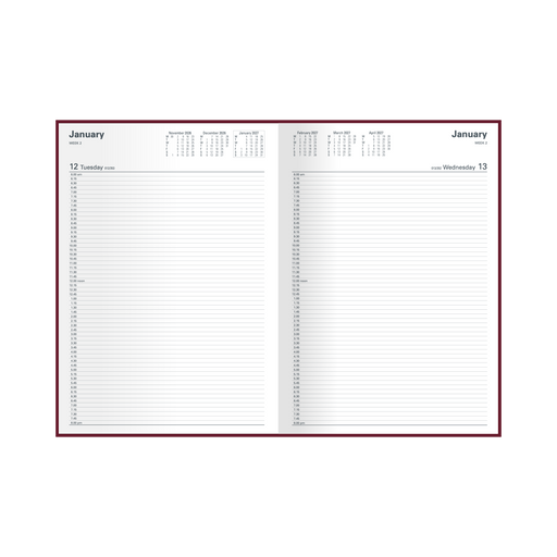 2027 Calendar Year Diary/Planner - 12 Month A4 Day to Page, 15 mins - Hard Cover - Collins