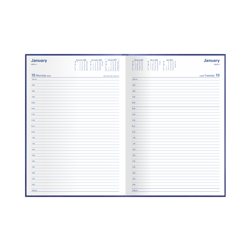 2027 Calendar Year Diary/Planner - 12 Month A4 Day to Page - Hard Cover - Collins Kingsgrove Range