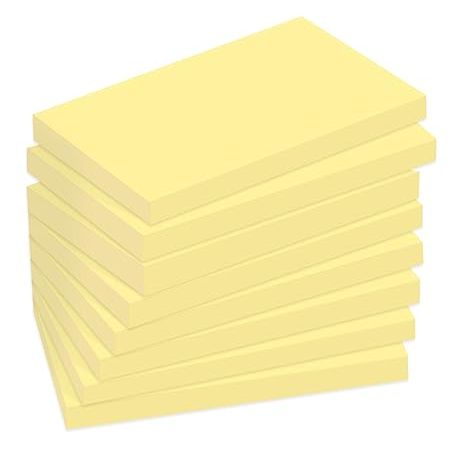 Bibbulmun Repositionable Sticky Notes 76 x 127mm – Pastel Yellow
