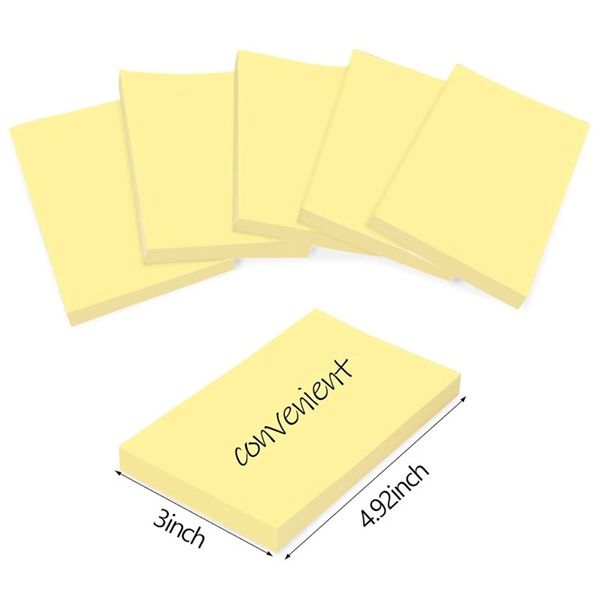 Bibbulmun Repositionable Sticky Notes 76 x 127mm – Pastel Yellow