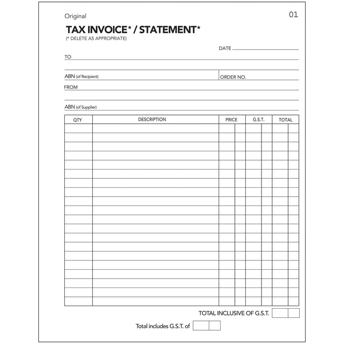 Olympic Carbonless Triplicate Invoice Statement Book NO.727 250×200 50 Leaf