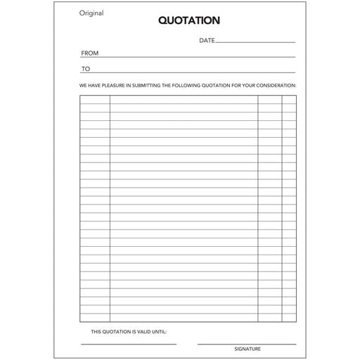 Olympic Carbonless Duplicate Quote Book NO.750 297×210 50 Leaf
