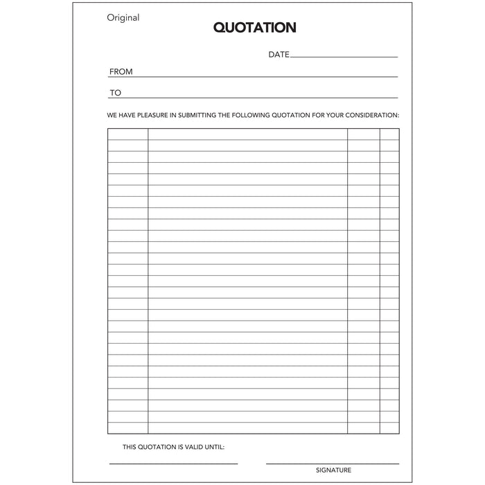Olympic Carbonless Duplicate Quote Book NO.750 297×210 50 Leaf