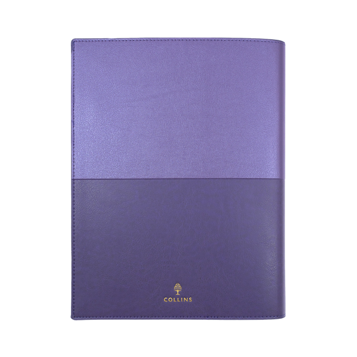 2027 Calendar Year Diary/Planner - 12 Month A4 Day to Page - Soft PU Cover in Purple - Collins