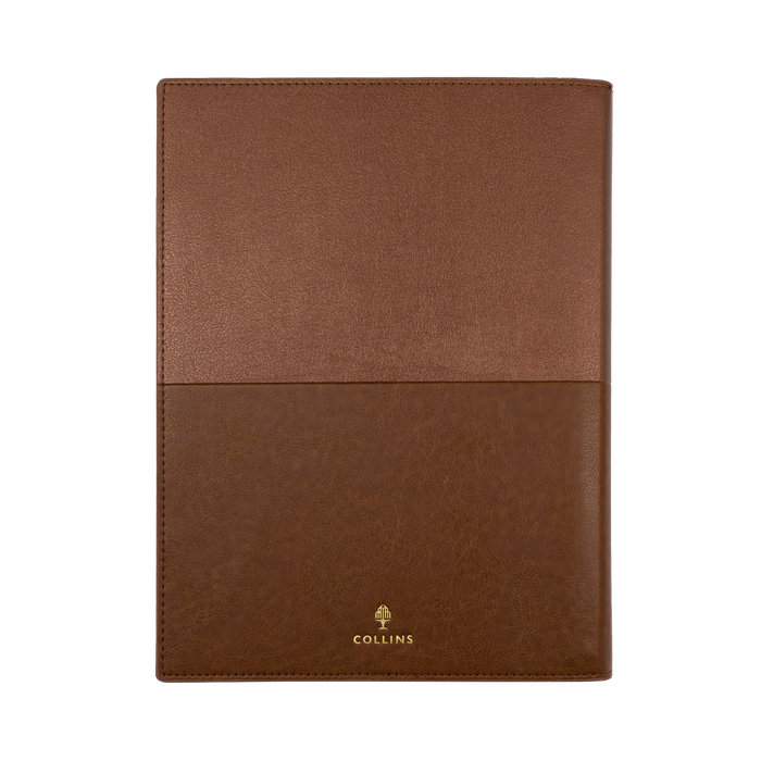 2027 Calendar Year Diary/Planner - 12 Month A4 Day to Page - Soft PU Cover in Tan - Collins Vanessa