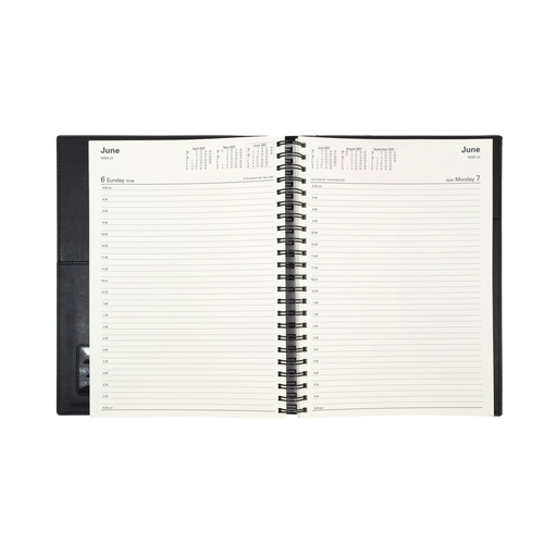 2027 Calendar Year Diary/Planner - 12 Month A4 Day to Page - Soft PU Cover in Blue - Collins