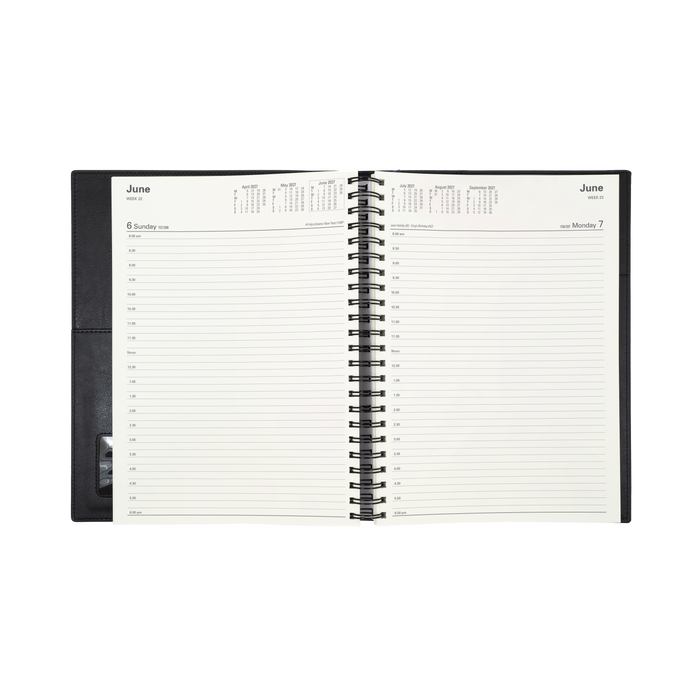 2027 Calendar Year Diary/Planner - 12 Month A4 Day to Page - Soft PU Cover in Purple - Collins