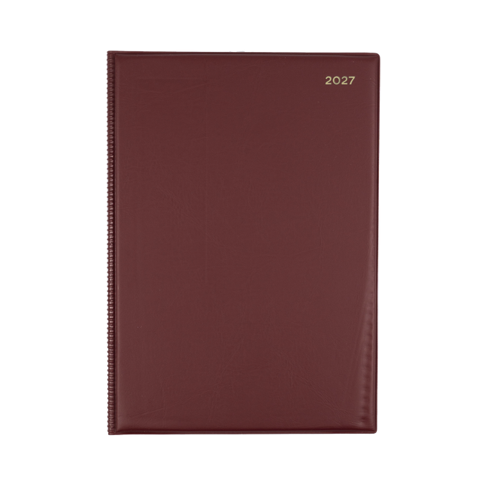 2027 Calendar Year Diary/Planner - 12 Month A4 Day to Page - PVC Cover - Collins Belmont Range