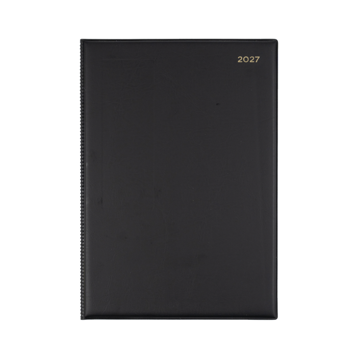 2027 Calendar Year Diary/Planner - 12 Month A4 Day to Page - PVC Cover - Collins Belmont Range