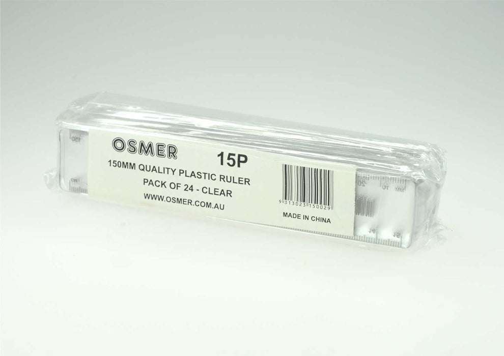 Osmer Plastic Ruler 15cm (Clear)
