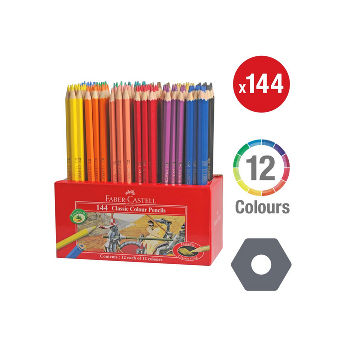 Faber Castell Classic Colour Pencils Assorted - Box of 144