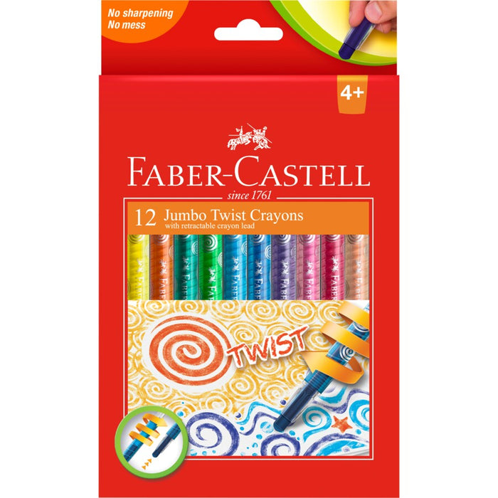 Faber-Castell Jumbo Twist Crayons 12Pk