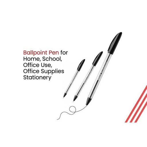 Luxor Focus Ball Pen – Black Ink, 1.0mm Medium Point – Value Pack of 50 Ballpoint Pens