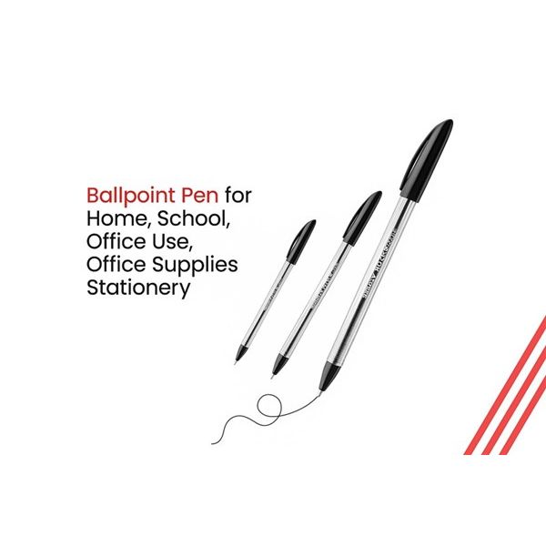 Luxor Focus Ball Pen – Black Ink, 1.0mm Medium Point – Value Pack of 50 Ballpoint Pens