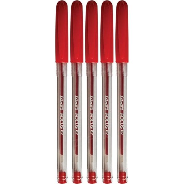 Luxor Focus Ball Pen – Red Ink, 1.0mm Medium Point – Value Pack of 50 Ballpoint Pens