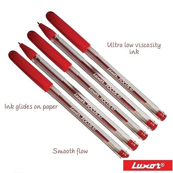 Luxor Focus Ball Pen – Red Ink, 1.0mm Medium Point – Value Pack of 50 Ballpoint Pens