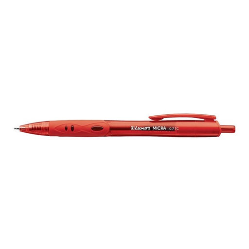 Luxor Micra Ball Point Pen, Red, 0.8MM Medium Point