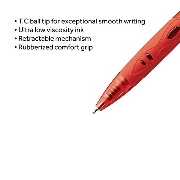 Luxor Micra Ball Point Pen, Red, 0.8MM Medium Point