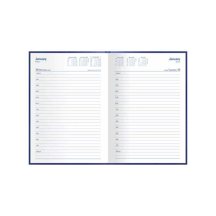2027 Calendar Year Diary/Planner - 12 Month A5 Day to Page - Hard Cover - Collins Kingsgrove Range