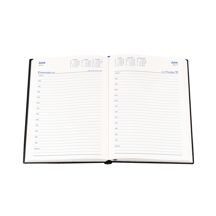 2027 Calendar Year Diary/Planner - 12 Month A5 Day to Page - PVC Cover - Collins Belmont Range