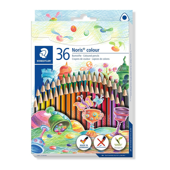 Staedtler Noris Colour Upcycled Wood Colored Pencils - Pack of 36