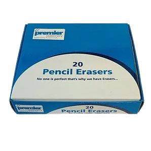 Premier Erasers Pack – 20 Large PVC-Free Erasers