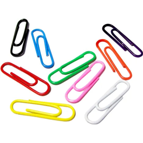Premier Vinyl Coated Paper Clips – Assorted Colours, 33mm – Box of 100