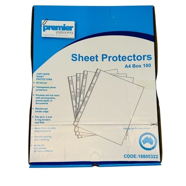 Premier A4 Sheet Protectors – Crystal Clear, 35 Microns, Light Duty