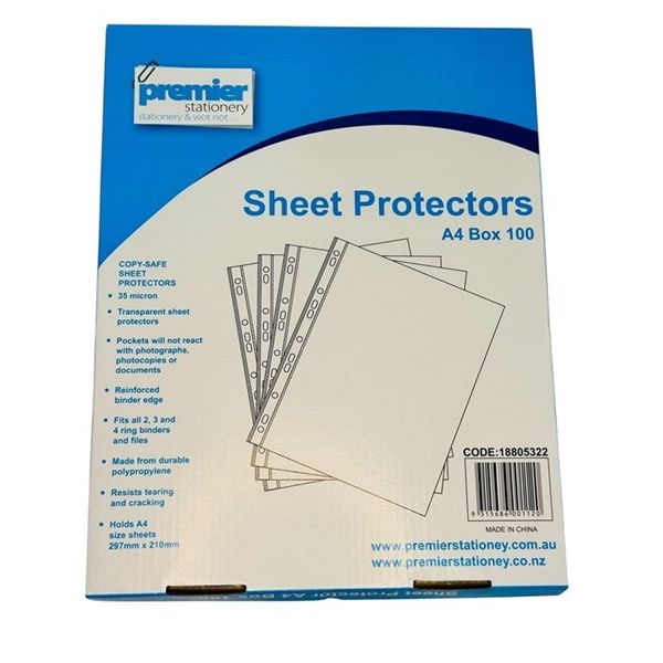 Premier A4 Sheet Protectors – Crystal Clear, 35 Microns, Light Duty