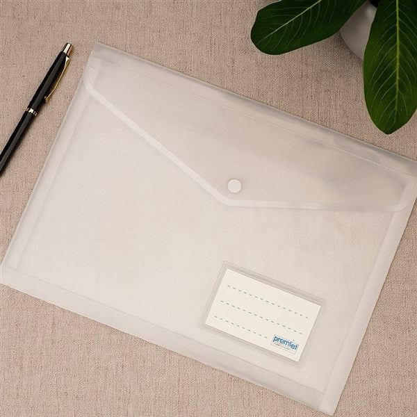 Premier A4 Document Envelope Button Closure, Clear
