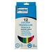 Premier Triangular Colour Pencils – Pack of 12 Assorted Colours, 3mm Lead, Break-Resistant, Eco-friendly plantation timber