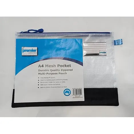 A4 Mesh Pouch with Note Card Holder