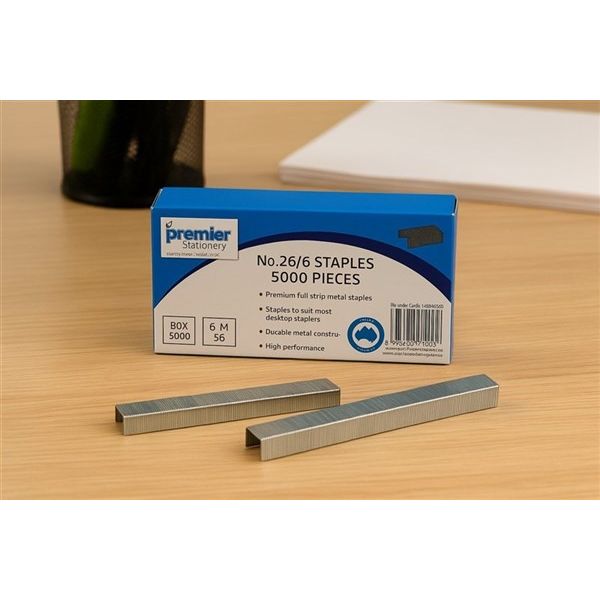 Premier No. 26/ 6 Staples 6MM – Box of 5000