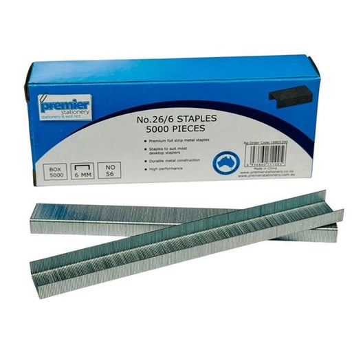 Premier No. 26/ 6 Staples 6MM – Box of 5000
