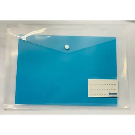 Document Wallet FC Size with Gusset Button Closure