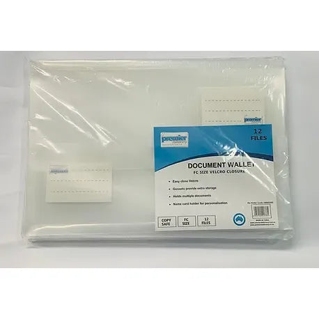 Document Wallet FC Size With Gusset Hook & Loop Closure