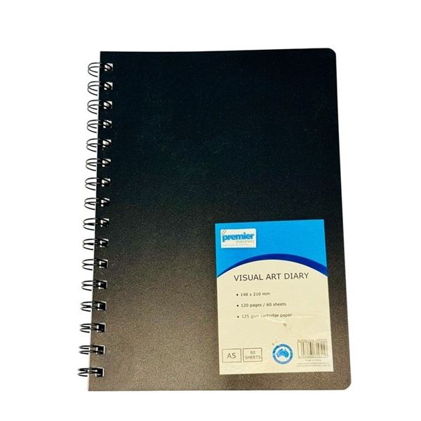 Premier A5 Visual Art Diary – 125gsm Cartridge Paper, 120 Pages