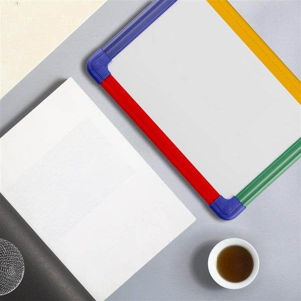 A4 Double-Sided Magnetic Whiteboard with Colourful Border