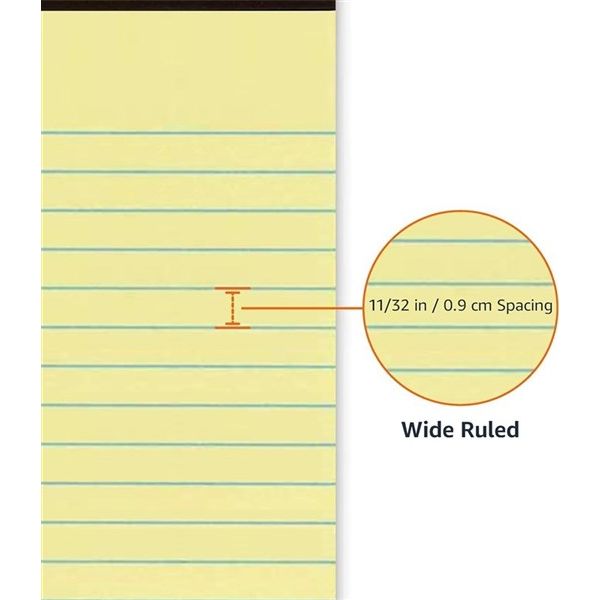 Legal Writing Pads Yellow - Premium Pad Ruled A4 - 50 Leaf 2 Sides Yellow Pack-10