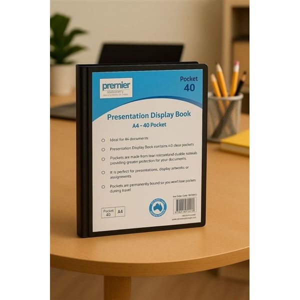 Premier A4 Presentation Display Book – 40 Pocket