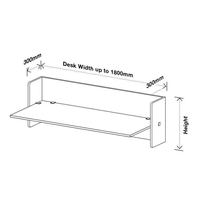 SANA Serenity Desk Screen 24mm Above and Below Desk 1500 x 800mm Assorted