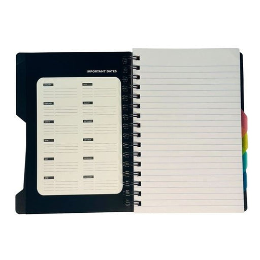 5 Subject Tab PP Cover 300 page Notebook A5 Size 14cm X 21.6cm 70gsm Premium Paper
