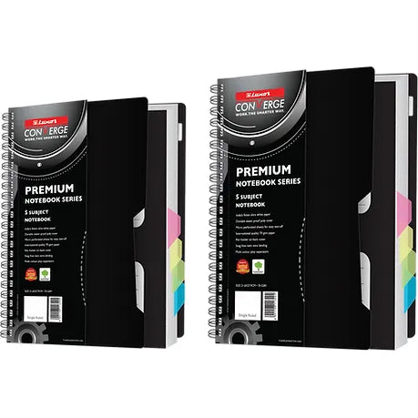5 Subject Tab PP Cover 300 page Notebook A5 Size 14cm X 21.6cm 70gsm Premium Paper