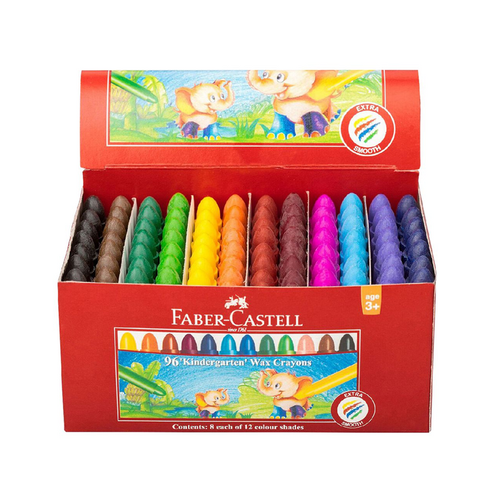 Faber-Castell Jumbo Wax Crayons Assorted Colour - 96 Pack