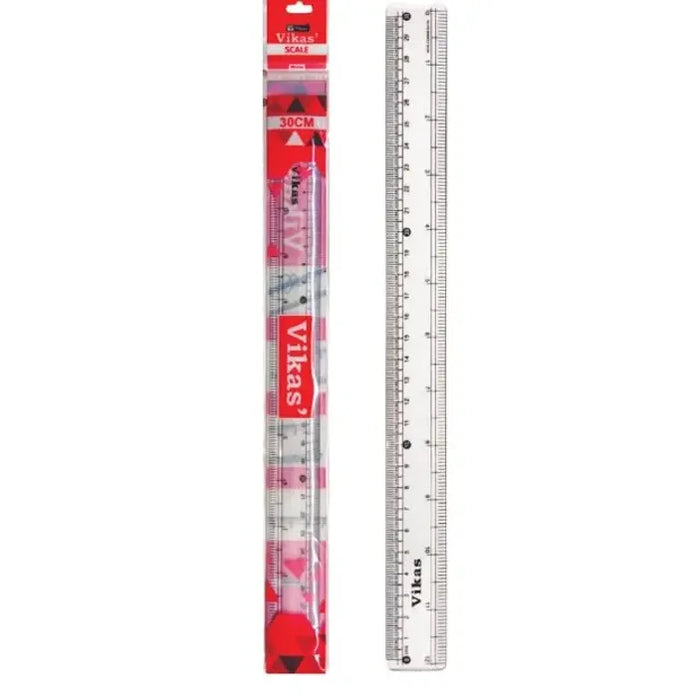 30cm / 300mm Clear Ruler Plastic