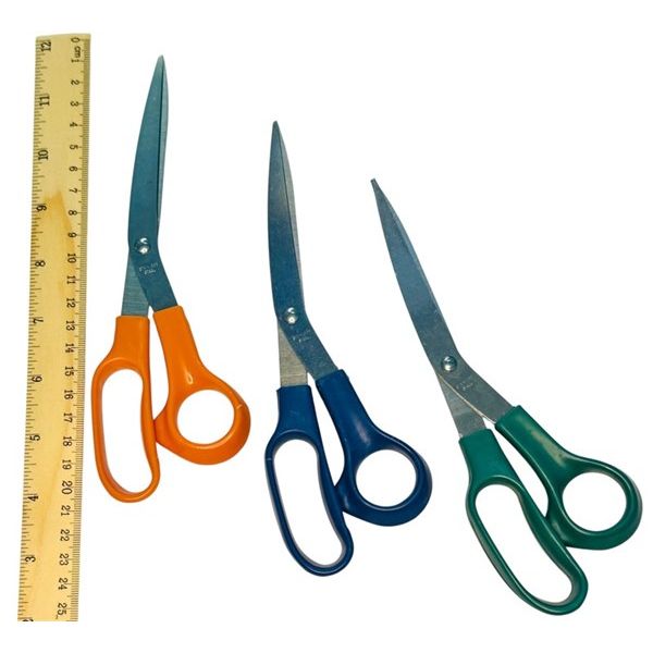 Office Basics General Purpose Scissors Pack of 3 – 200mm (Assorted Colours)
