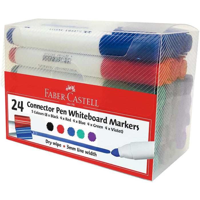 Faber-Castell 24 Connector Pen Whiteboard Markers ( 5 Colours )