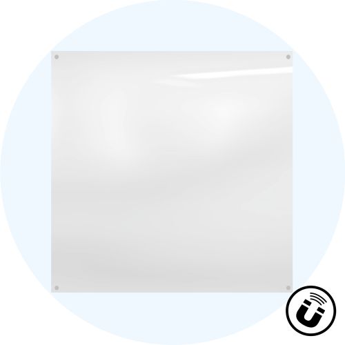 Visionchart Starphire Magnetic Glassboard Frameless 900 x 900mm Custom Colour GB03S-M