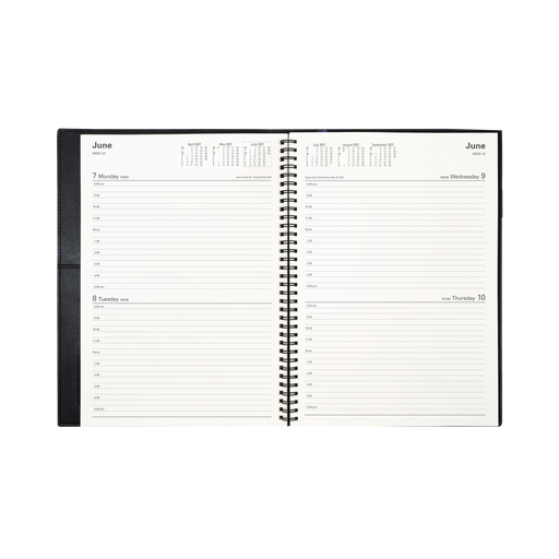 2027 Calendar Year Diary/Planner - 12 Month A4 2 Days to a Page - Soft PU Cover - Collins Vanessa