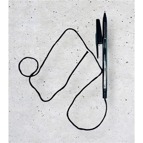 Corded Ballpoint Pen Med 1.0mm, Black, 1 box has 12 Corded pens